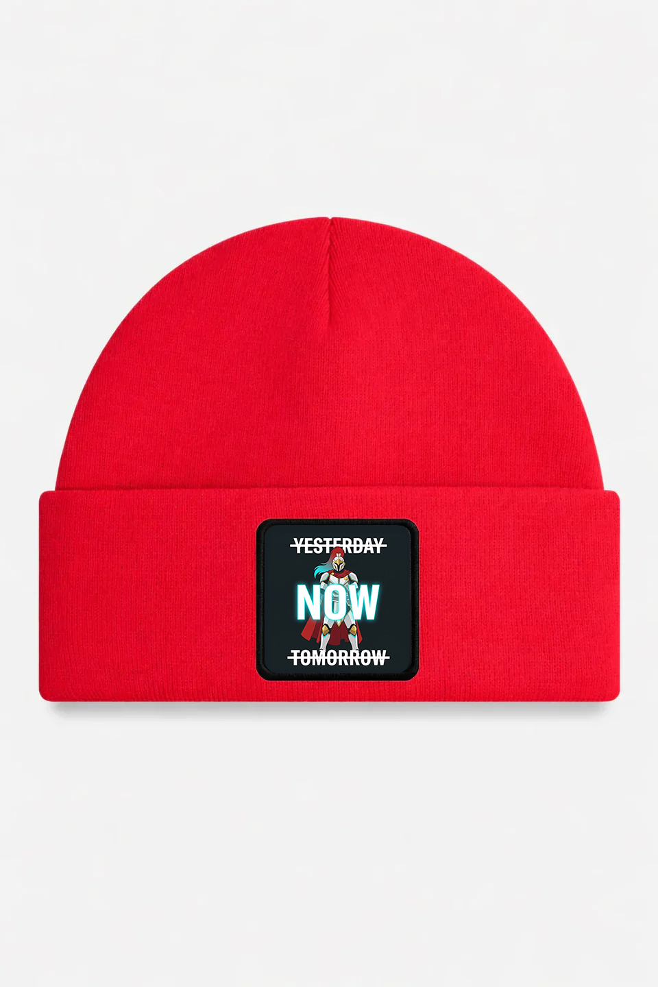 Red Beanie with Yesterday NOW Tomorrow Logo
