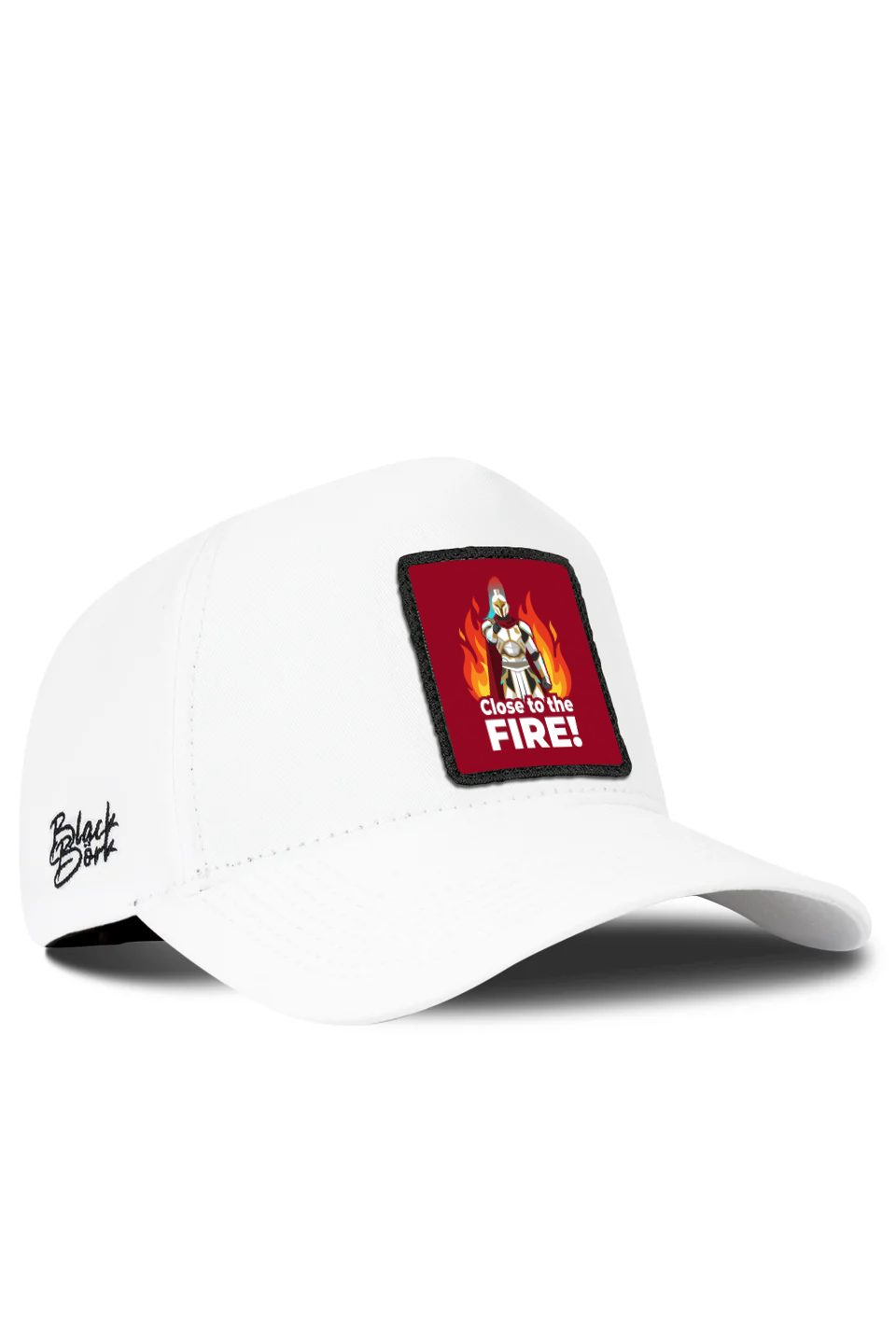 White Baseball Cap with Close to the Fire Logo