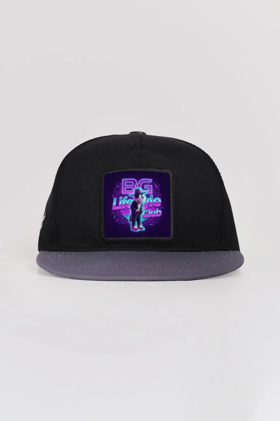 Gray Black Hip Hop Cap with BG LifeStyle Club Logo