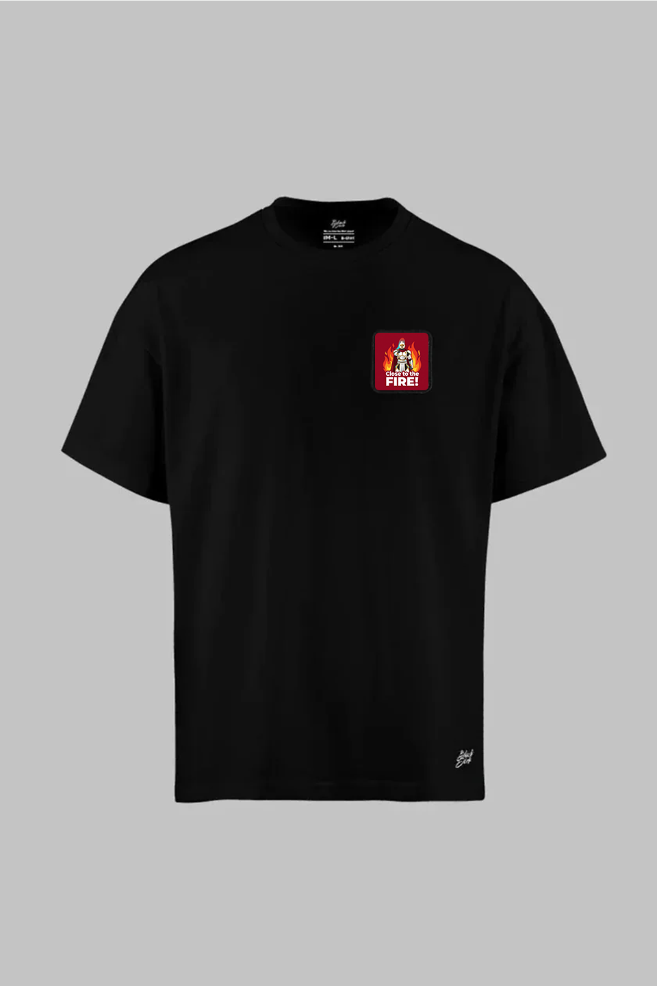 Oversize Black T-Shirt with Close to the Fire Logo
