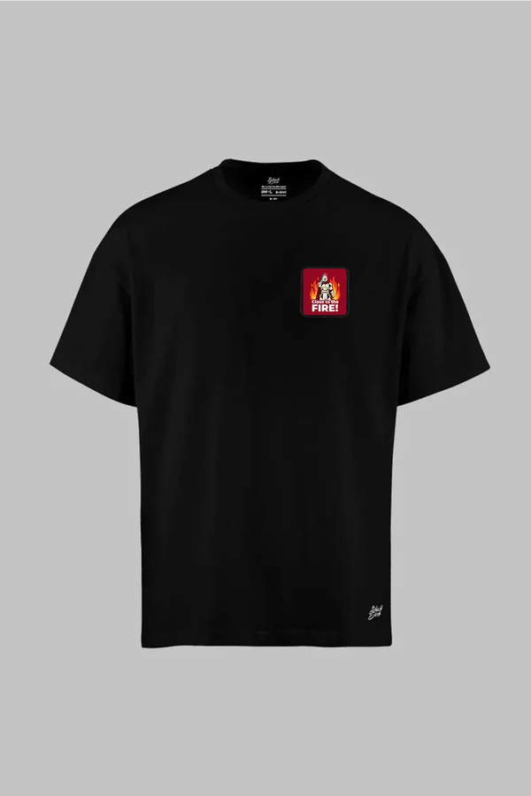 Oversize Black T-Shirt with Close to the Fire Logo