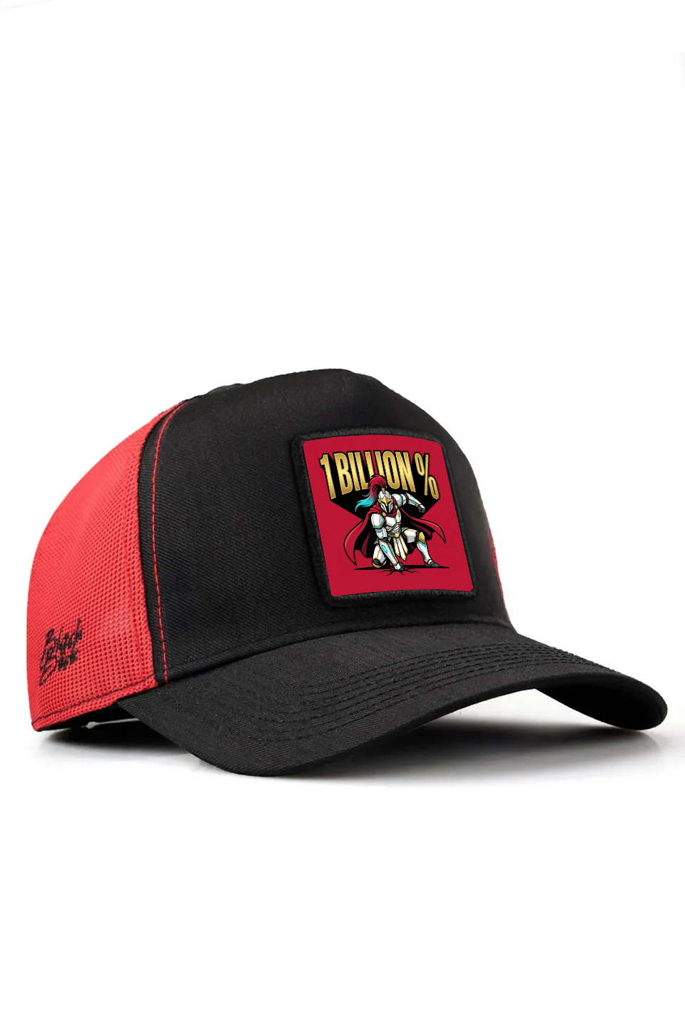 Cordura Black Red Trucker Cap with 1 Billion % Logo