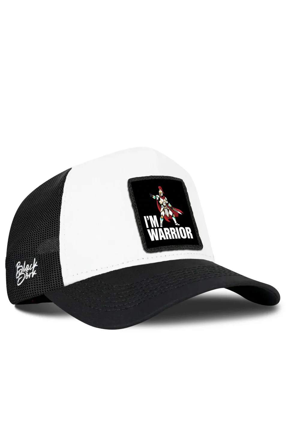 Black White Trucker Cap with I'm Warrior Logo