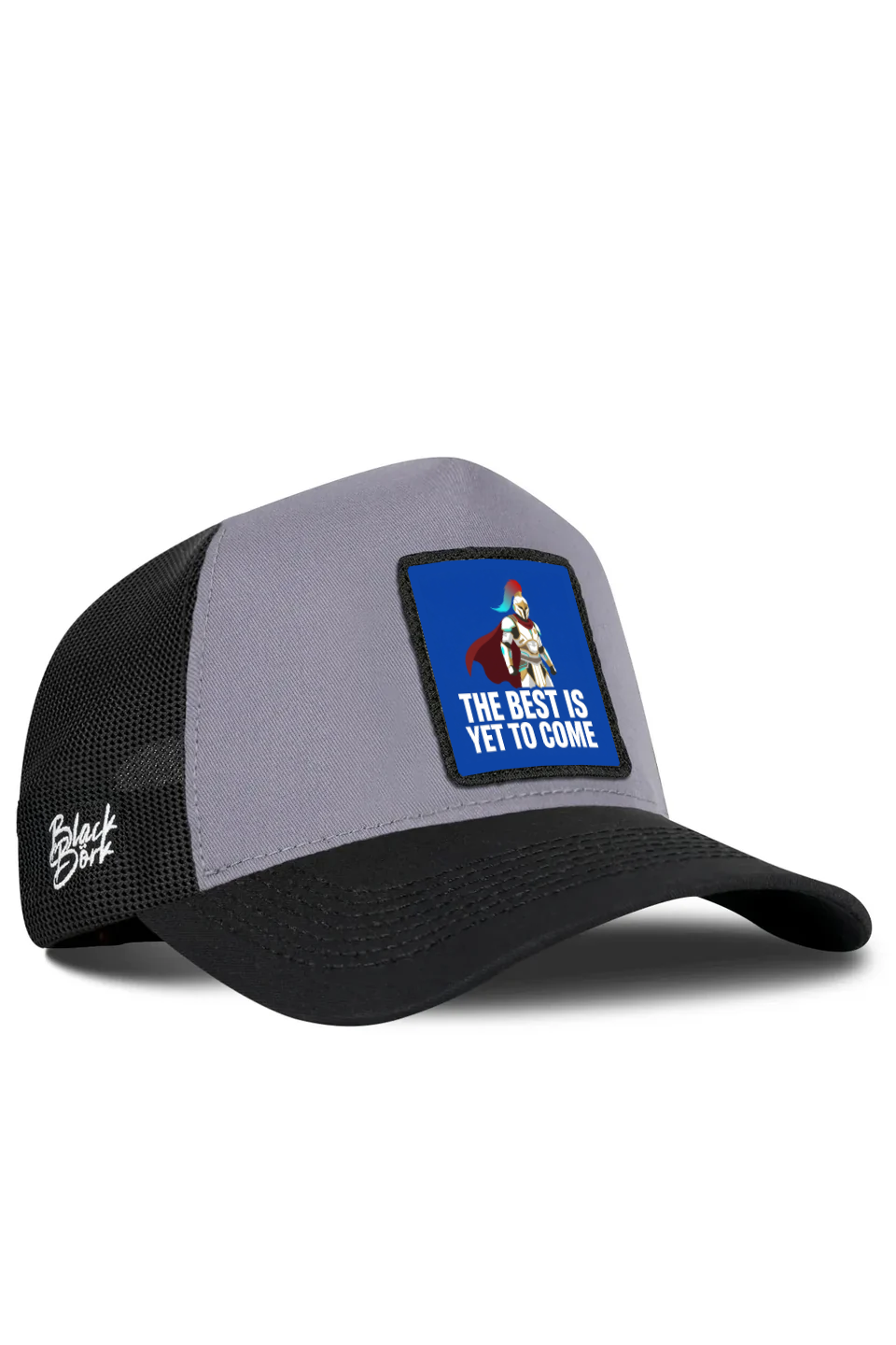Black Gray Trucker Cap with The Best is Yet to Come Logo