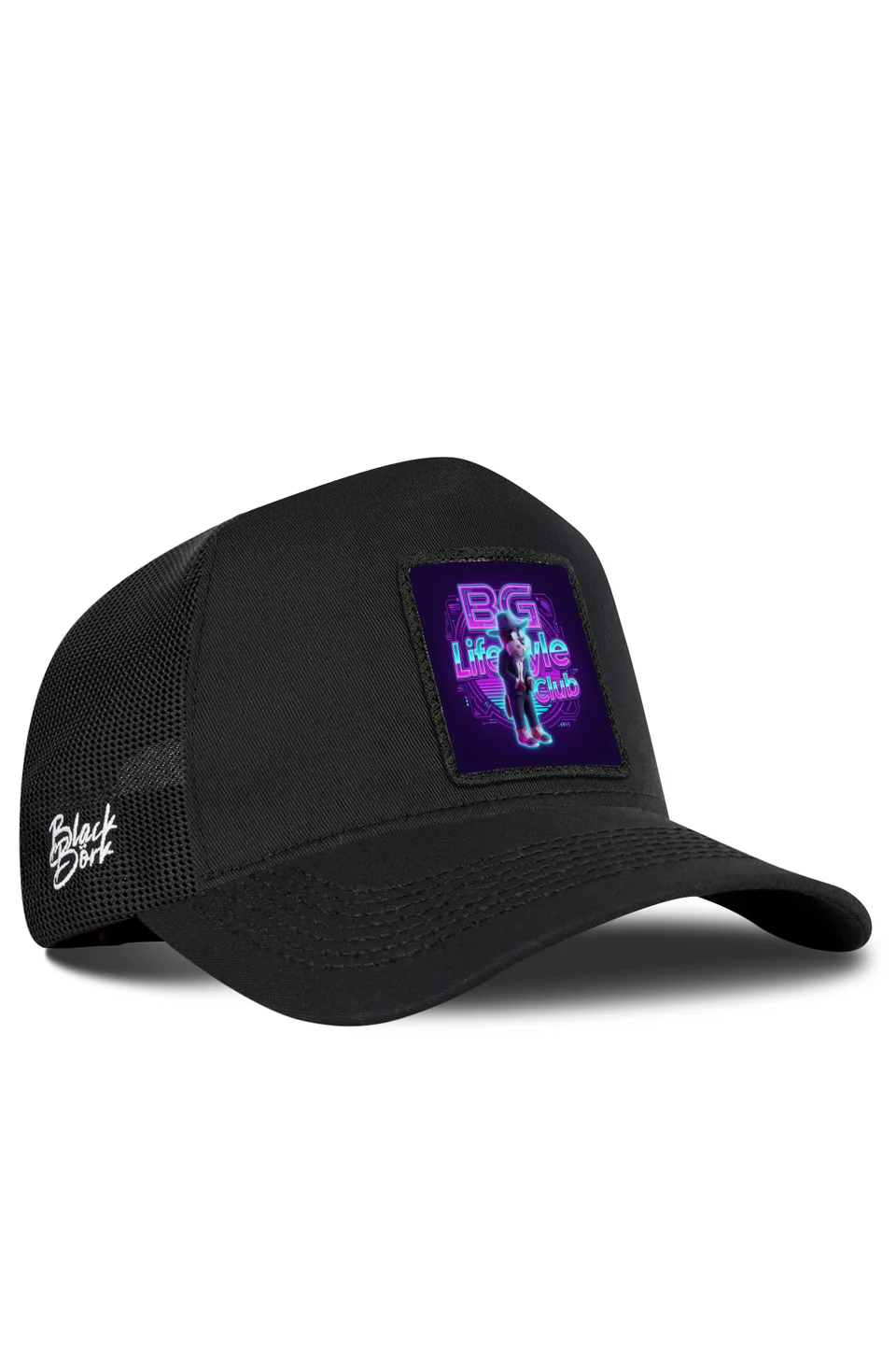Black Trucker Cap with BG LifeStyle Club Logo
