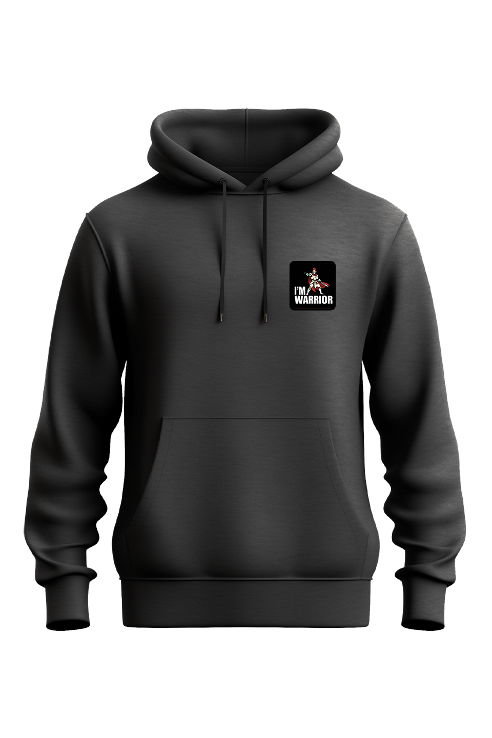 Oversize Black Hoodie with I'm Warrior Logo